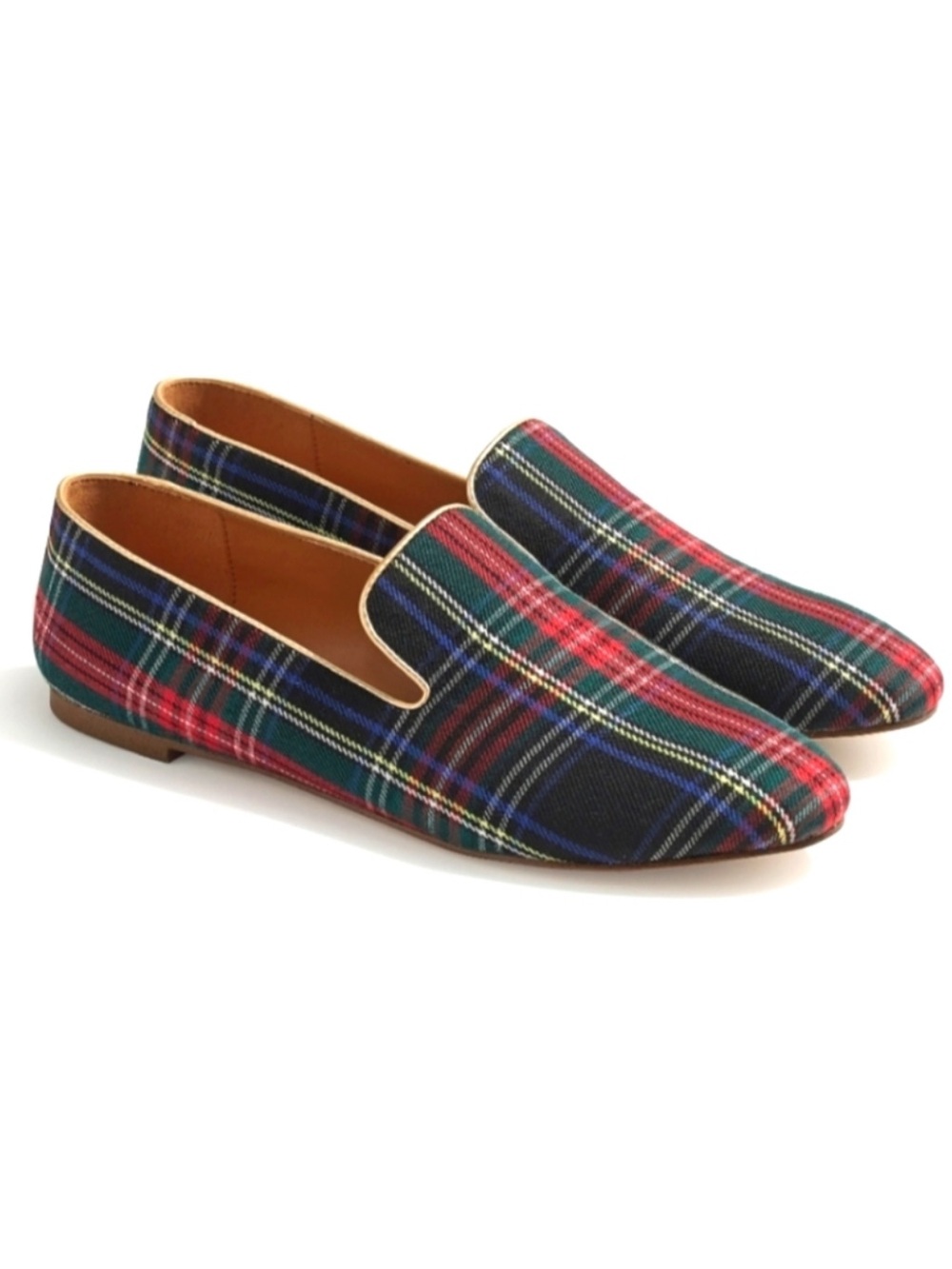 J. Crew Factory Plaid Smoking Loafers